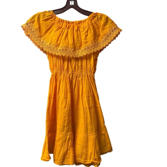 Yellow Floral Kids Dress - Picture 3 of 5